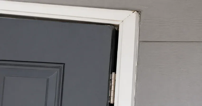 technician tightening a loose door hinge in Mount Albert, East Gwillimbury